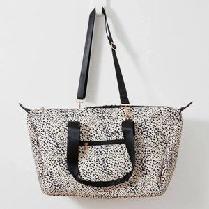 EUC Mali & Lili Signature Weekender Bag in Cream Leopard Print